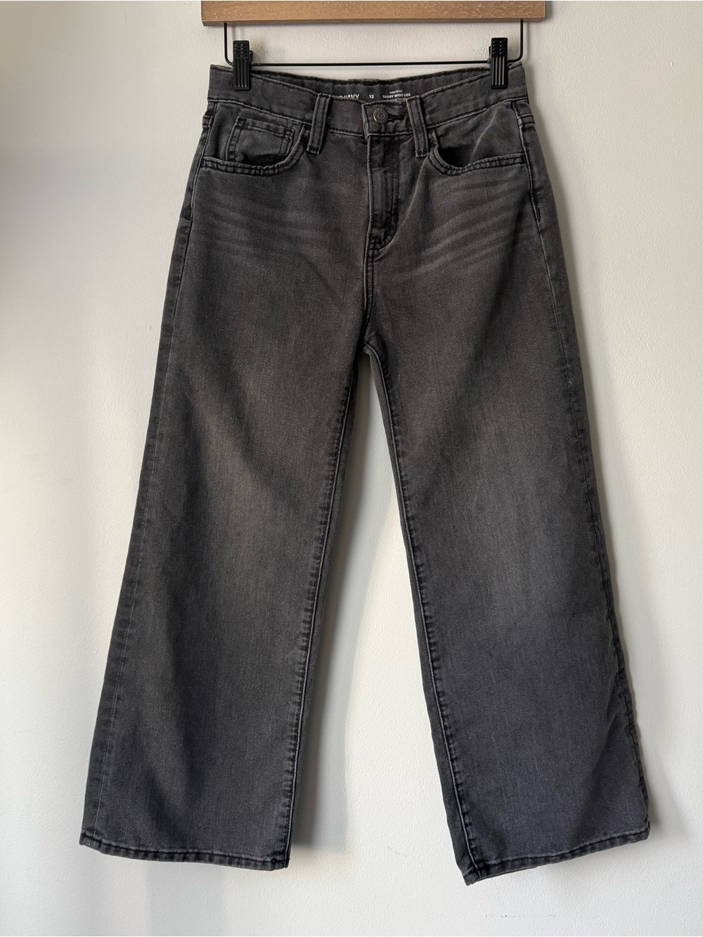 Old Navy Washed Black High-Rise Wide Leg Jeans
